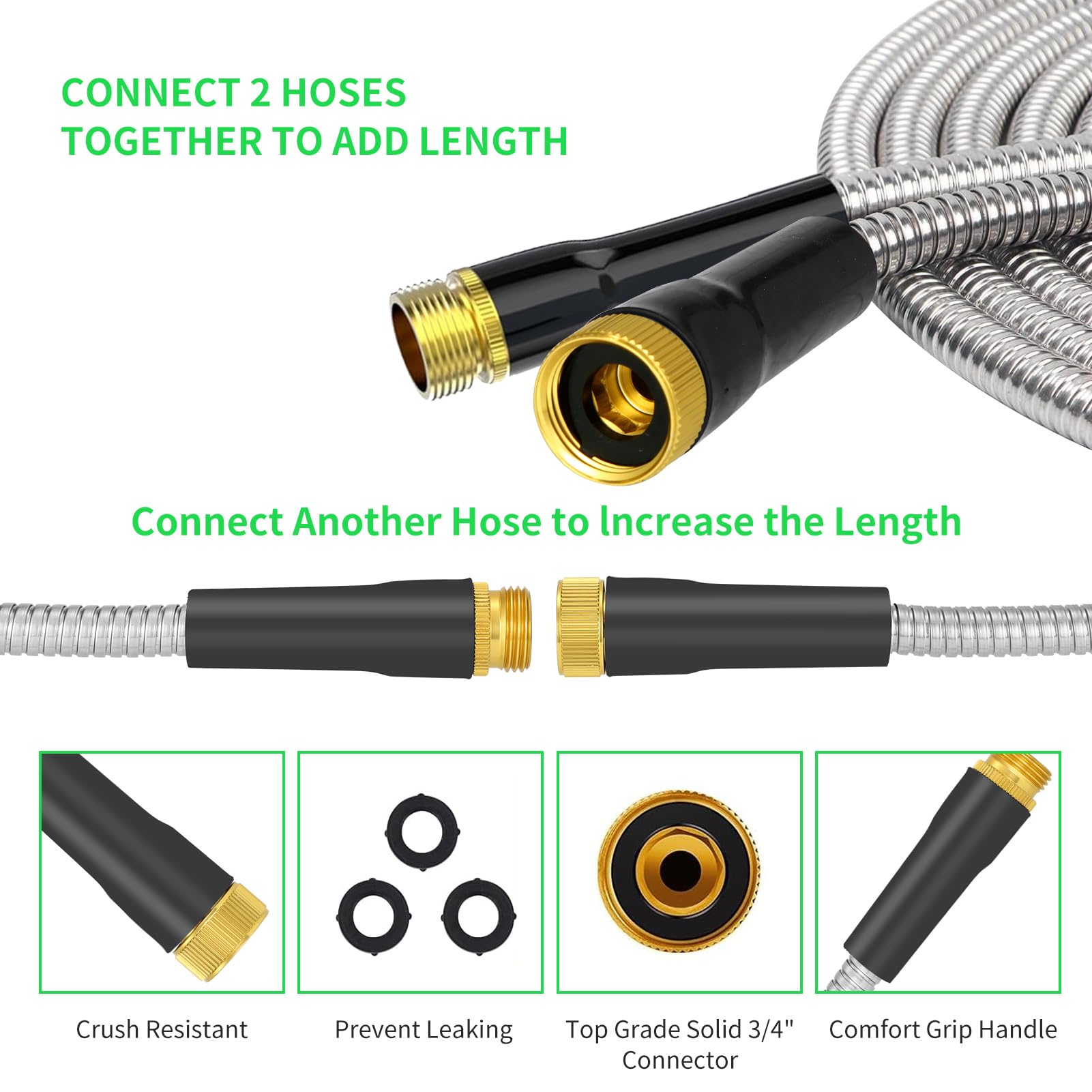 AMOOX hose in use washing a car showing high-pressure cleaning benefit