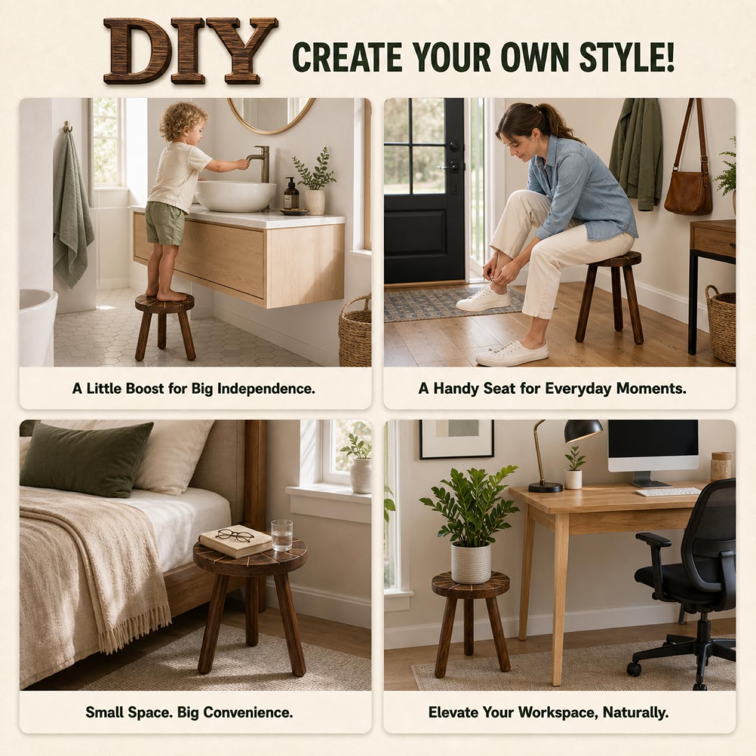 AMVAQKER hand wiping the finished wood surface, easy-clean benefit after watering