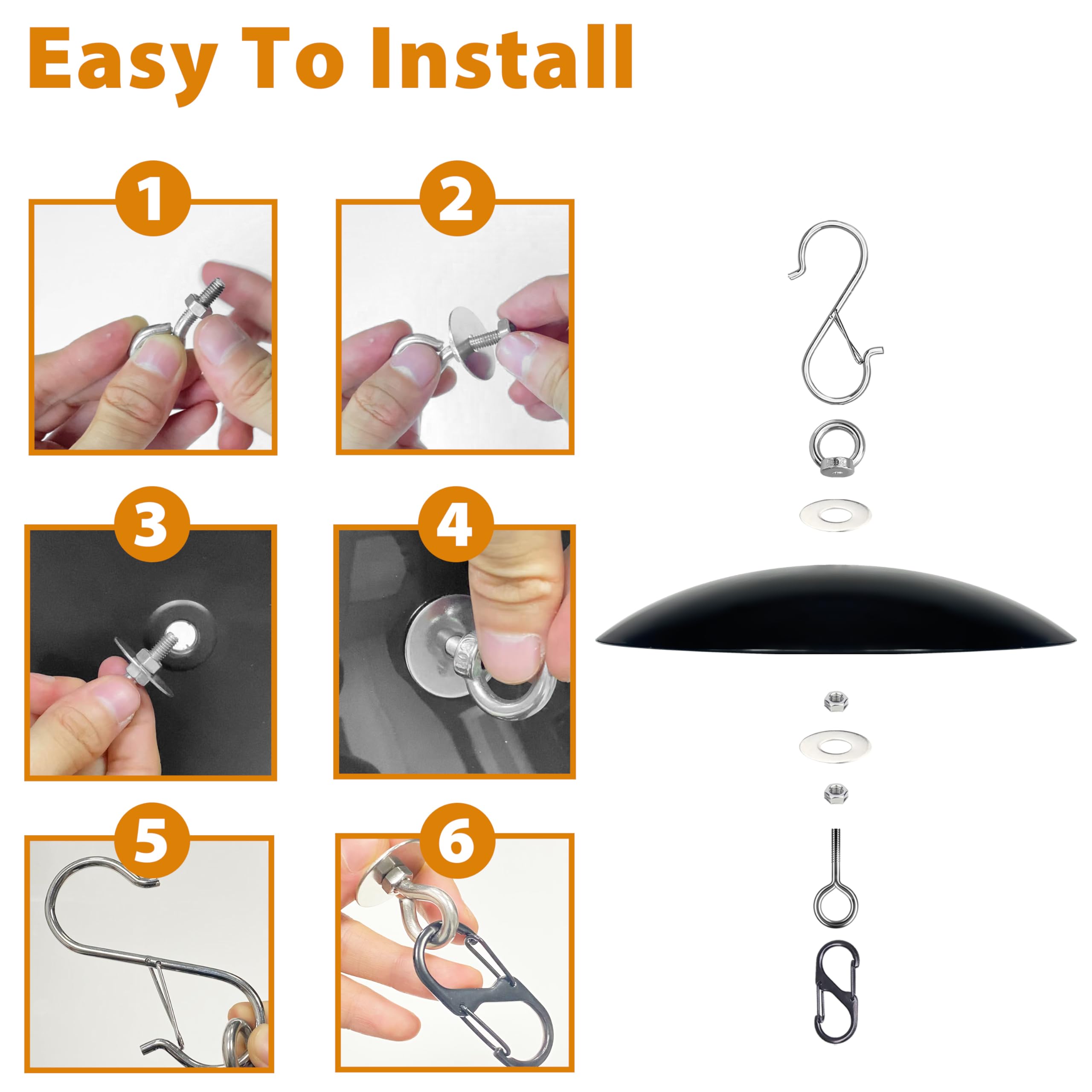 andergi dome hardware and hooks visible for quick no-tools installation