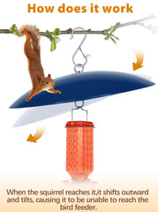 andergi in use with hummingbird feeder hanging below preventing debris