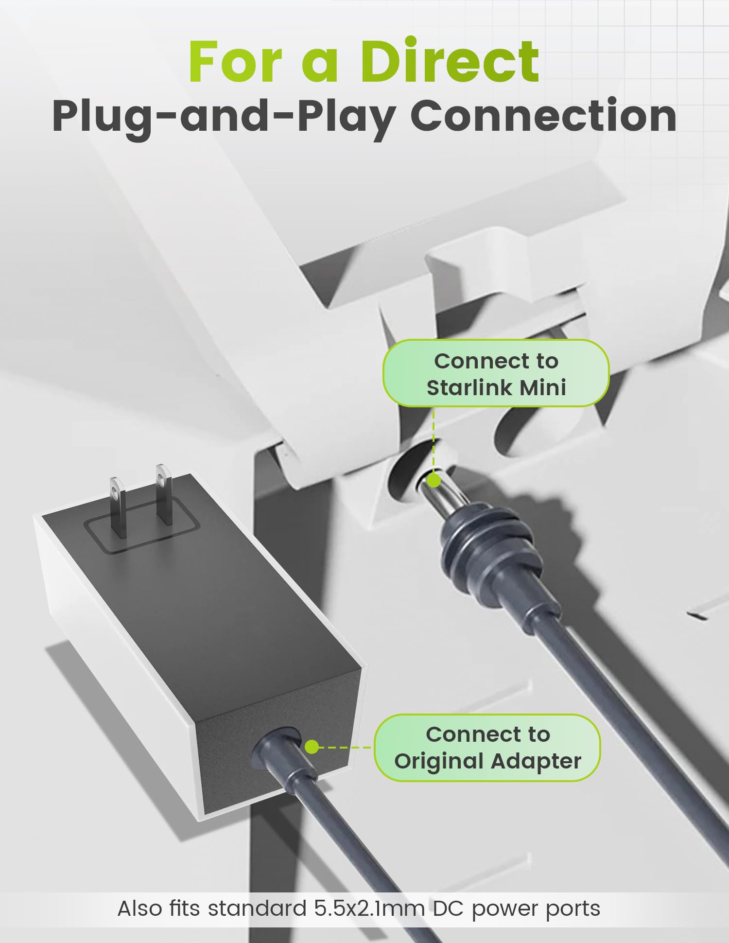 Anina close-up of DC5521 connector demonstrating precise secure contact