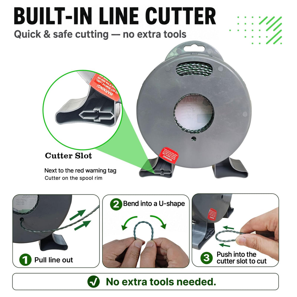A ANLEOLIFE loaded trimmer in use demonstrating quieter, cleaner cuts