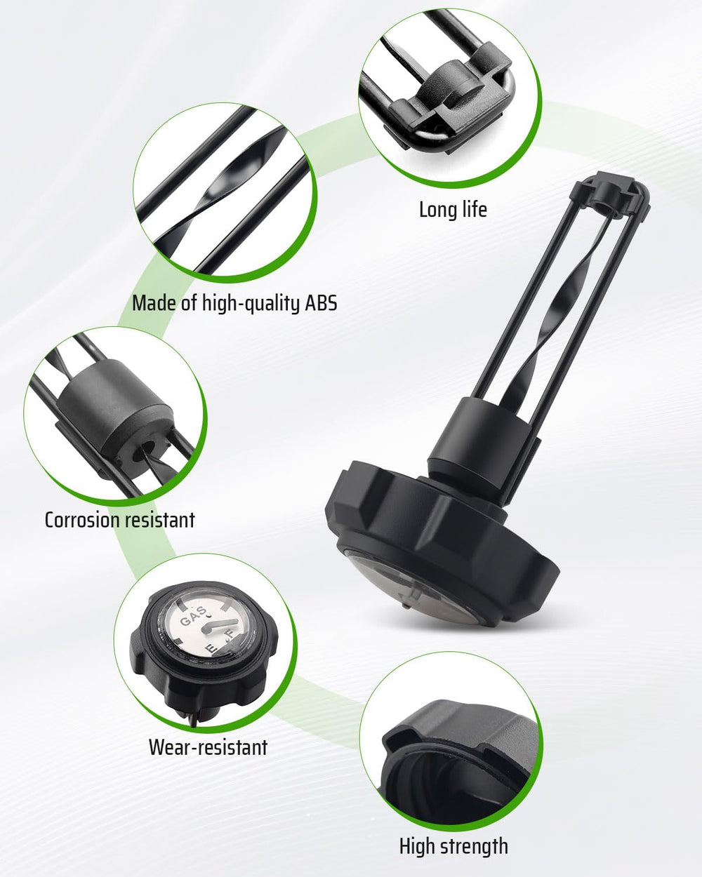 ANODZU gas cap installed on mower demonstrating easy access