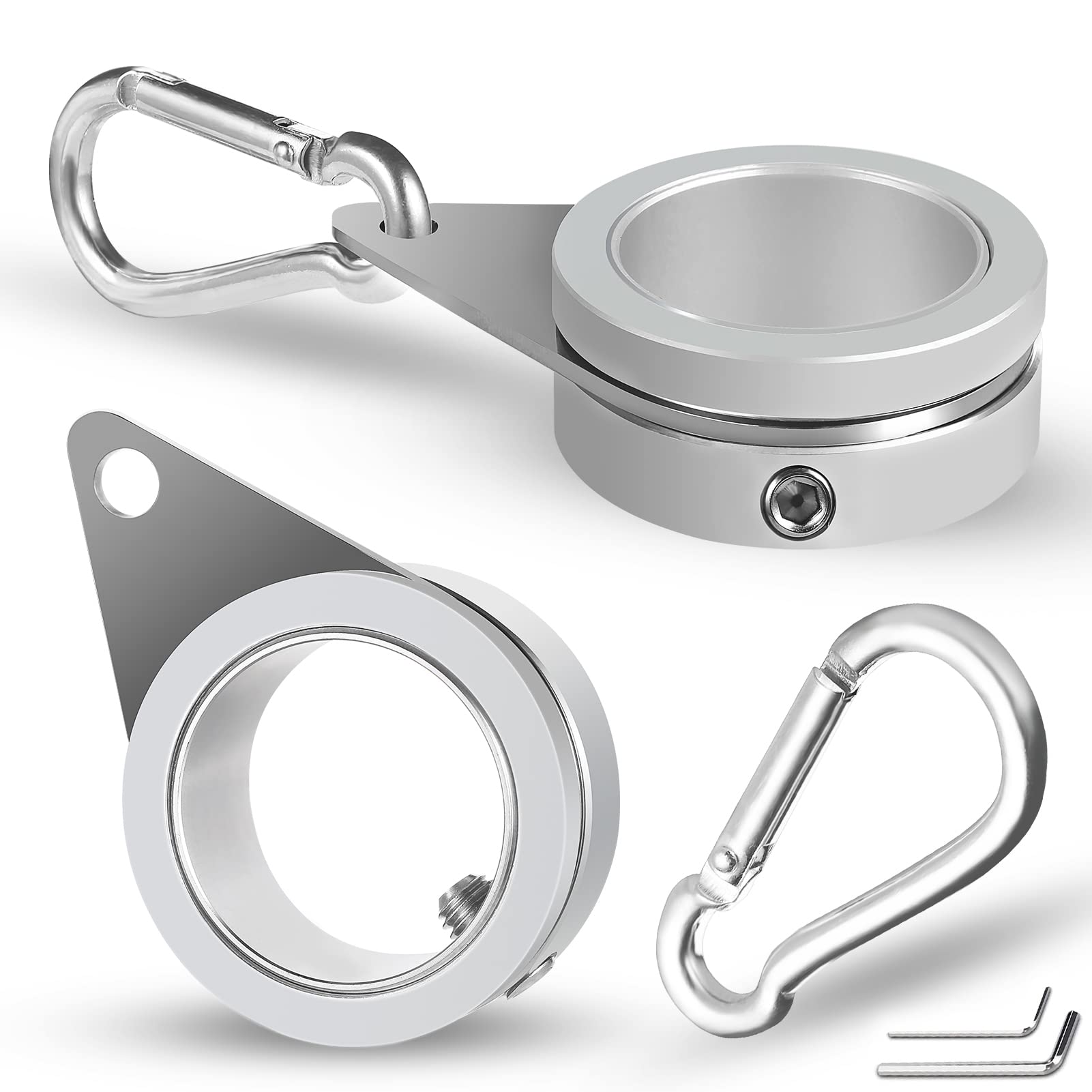 Anovo ring front view showing silver finish and compact clamp benefit