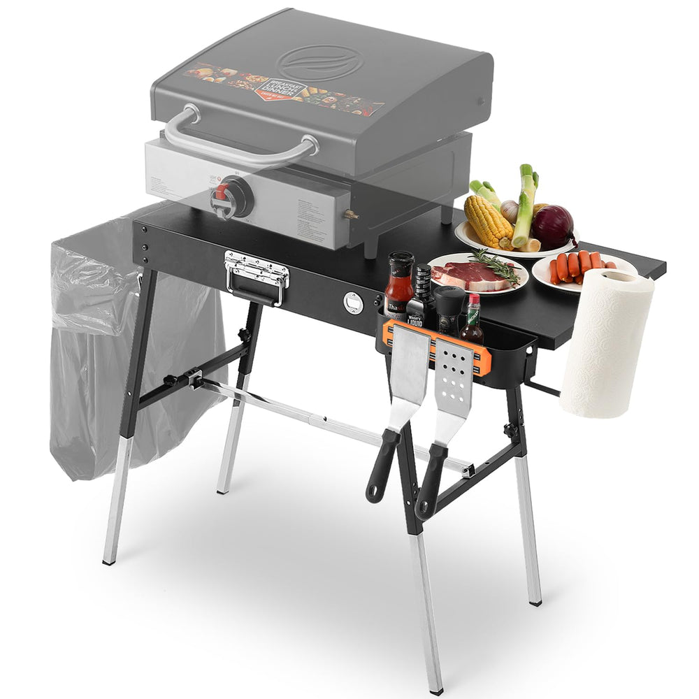 AOKEMAi grill table front view showing stable cooking platform and organization