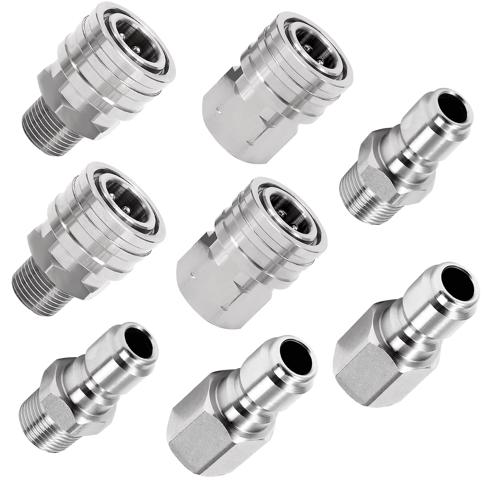 Apaspoil front view of 8-pack fittings showing all pieces and packaging benefits
