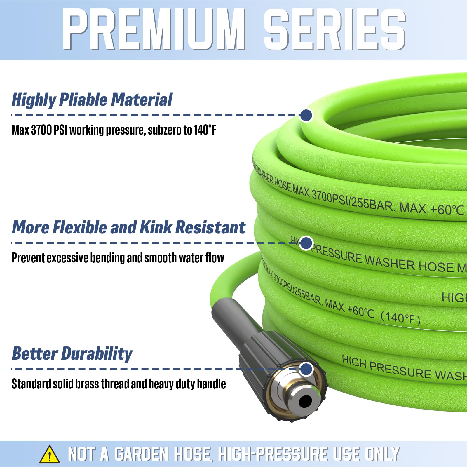 APOWER hose attached to M22-14mm quick connect for extended reach