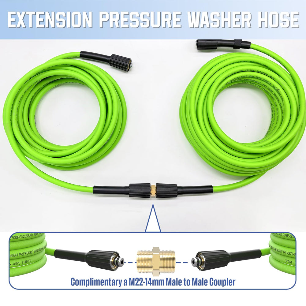APOWER hose next to measuring tape showing true 50ft length
