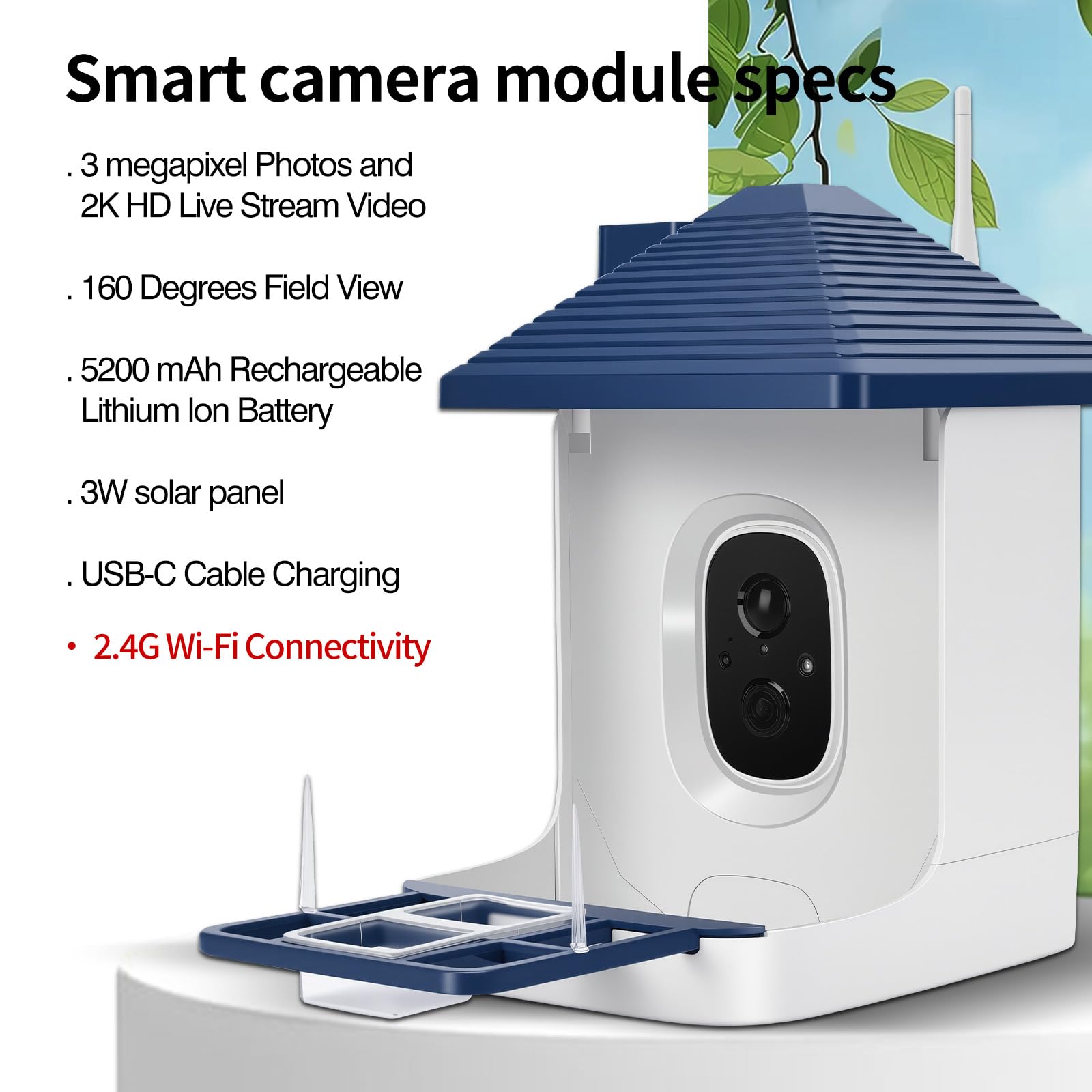 Aprilmin built-in solar panel on top for extended battery life and low maintenance