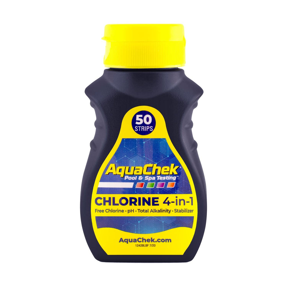 AquaChek bottle front view showing product and clean design benefit