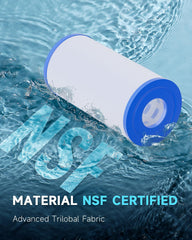 AQUALTRA close-up of pleated filter fabric for superior debris capture benefit