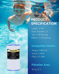 AQUALTRA detail of high-chlorine-resistant end cap showing durability benefit
