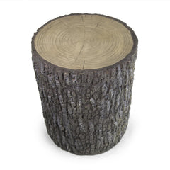 Aquascape stump front view showing realistic oak look and instant landscape camouflage