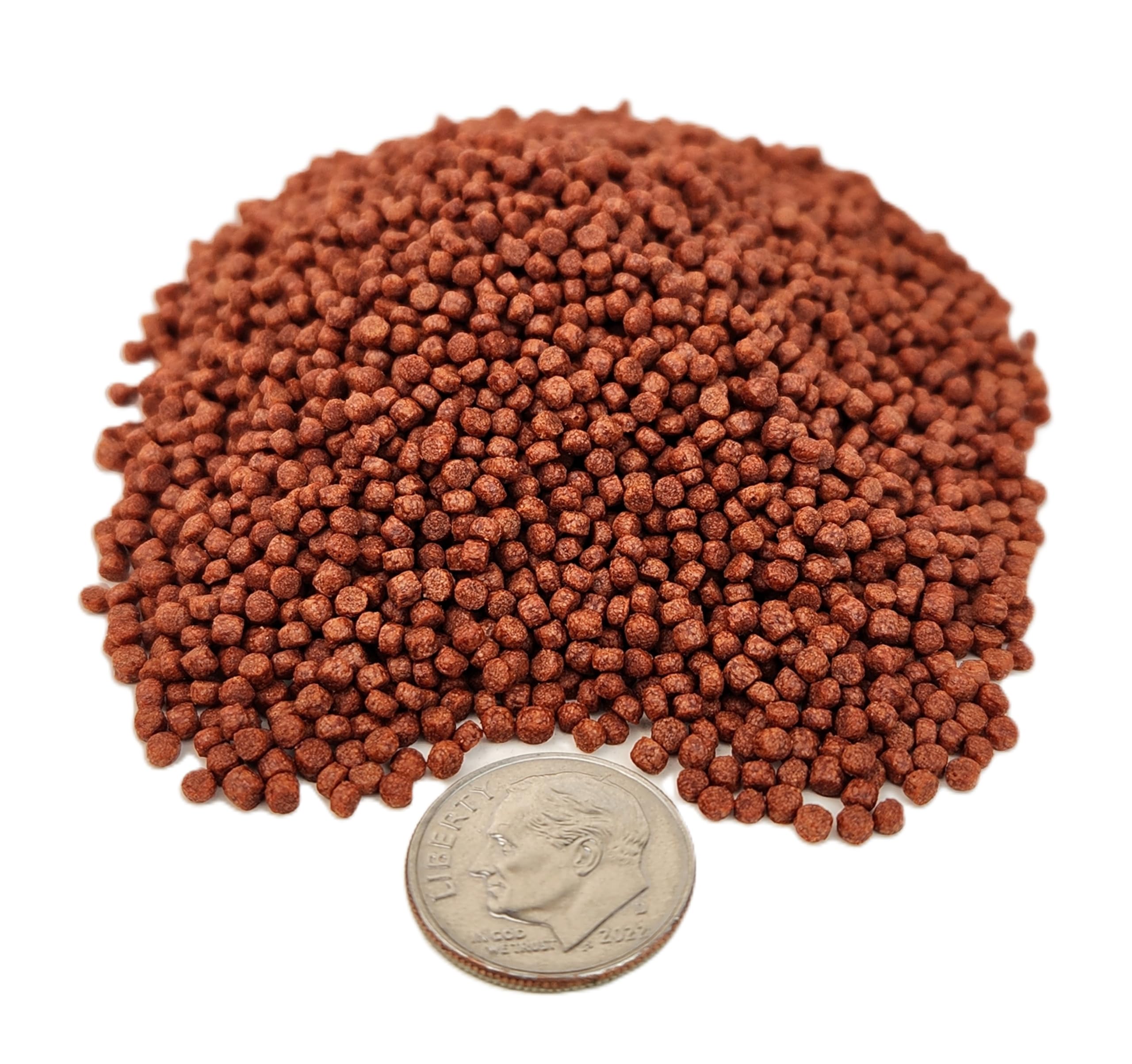 Aquatic Foods Inc. floating pellets on aquarium surface attracting fish