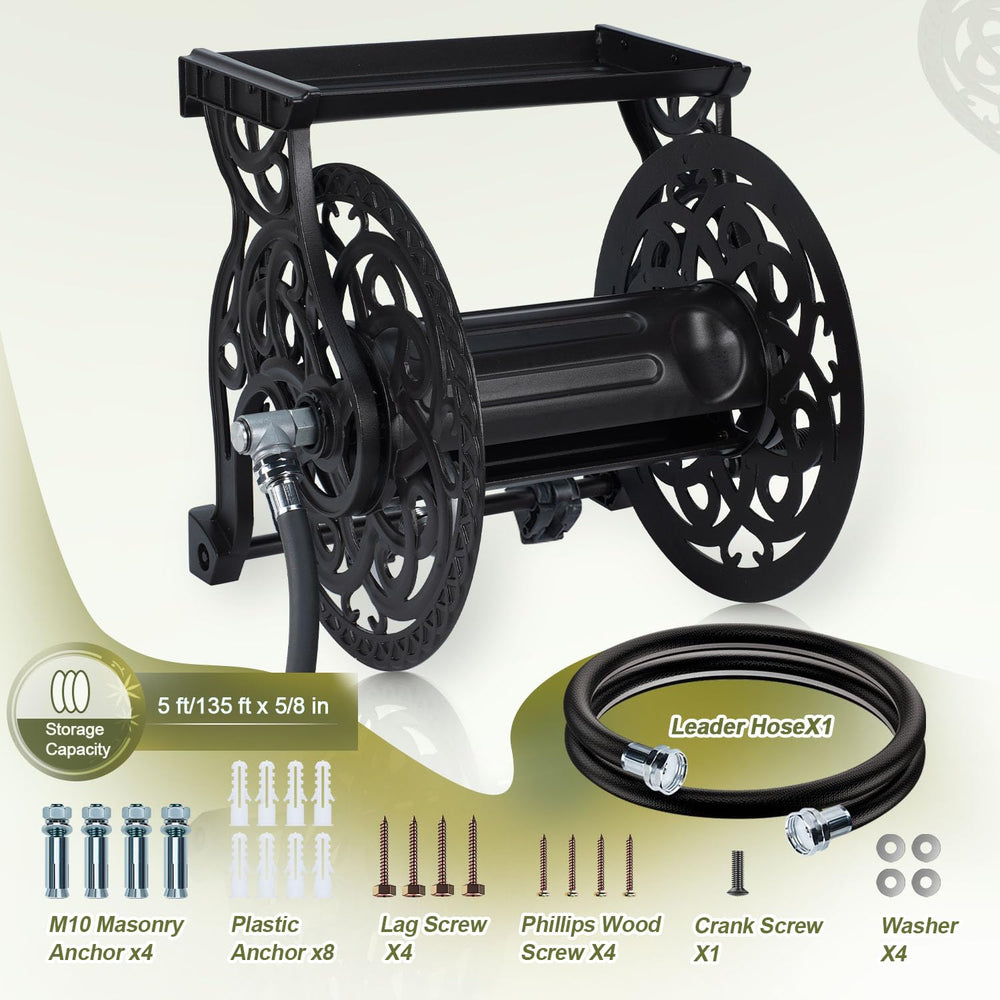 AQUAZILLA reel mounted on fence in garden showing stylish outdoor integration benefit