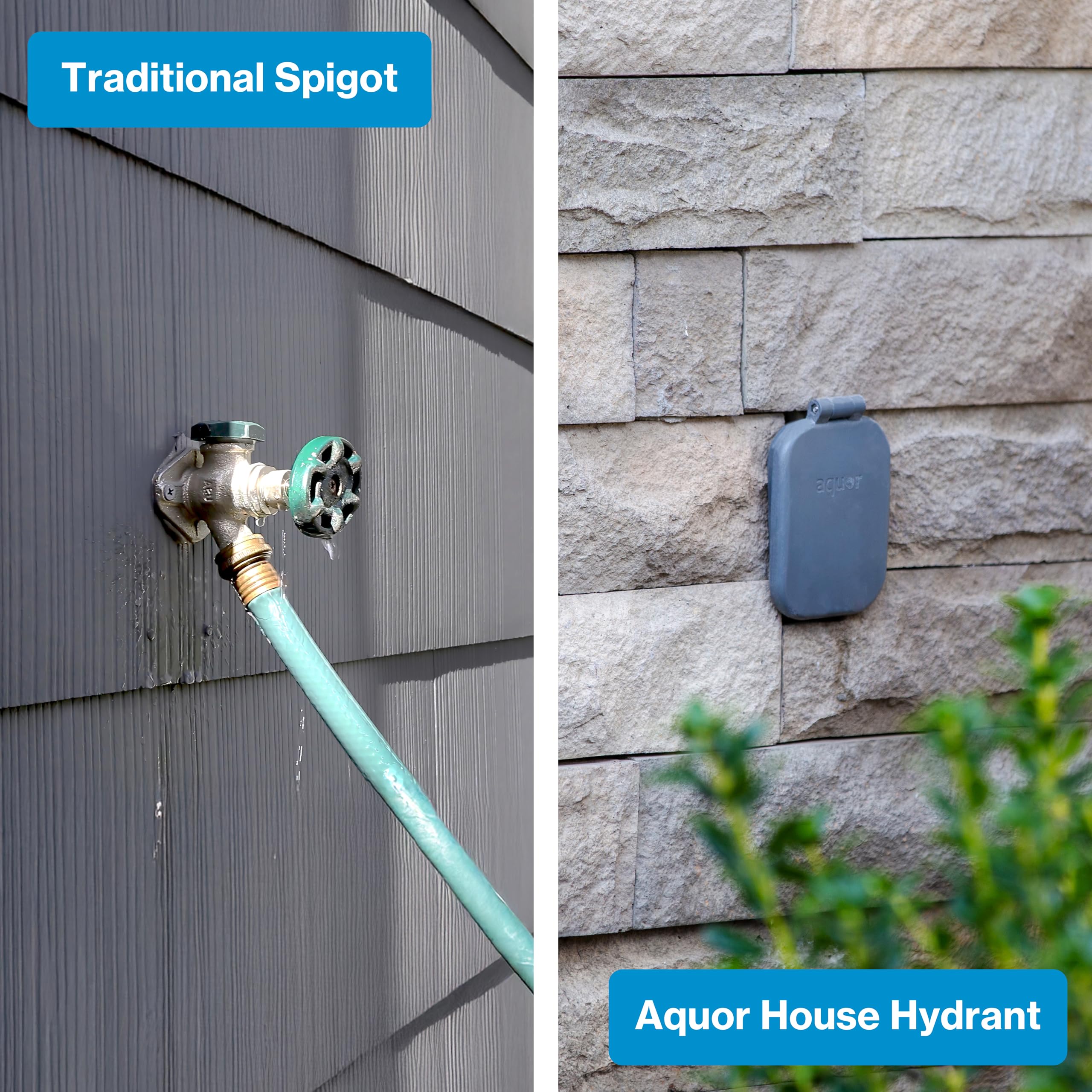 Aquor quick-connect attached to hose for fast leak-free garden use