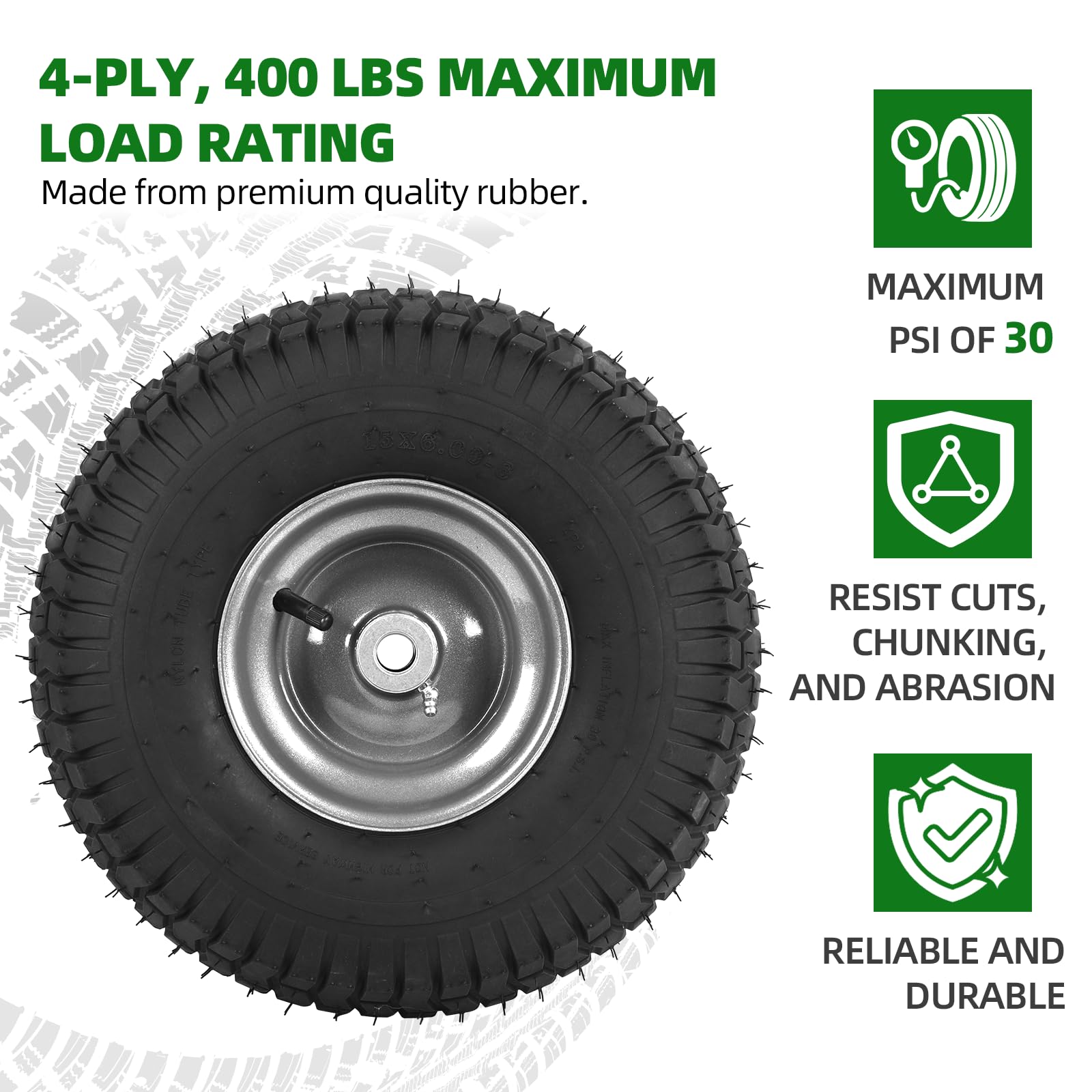 AR-PRO wheel mounted on mower front axle, restores steering control