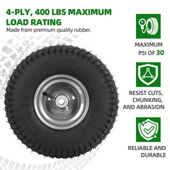 AR-PRO wheel mounted on mower front axle, restores steering control