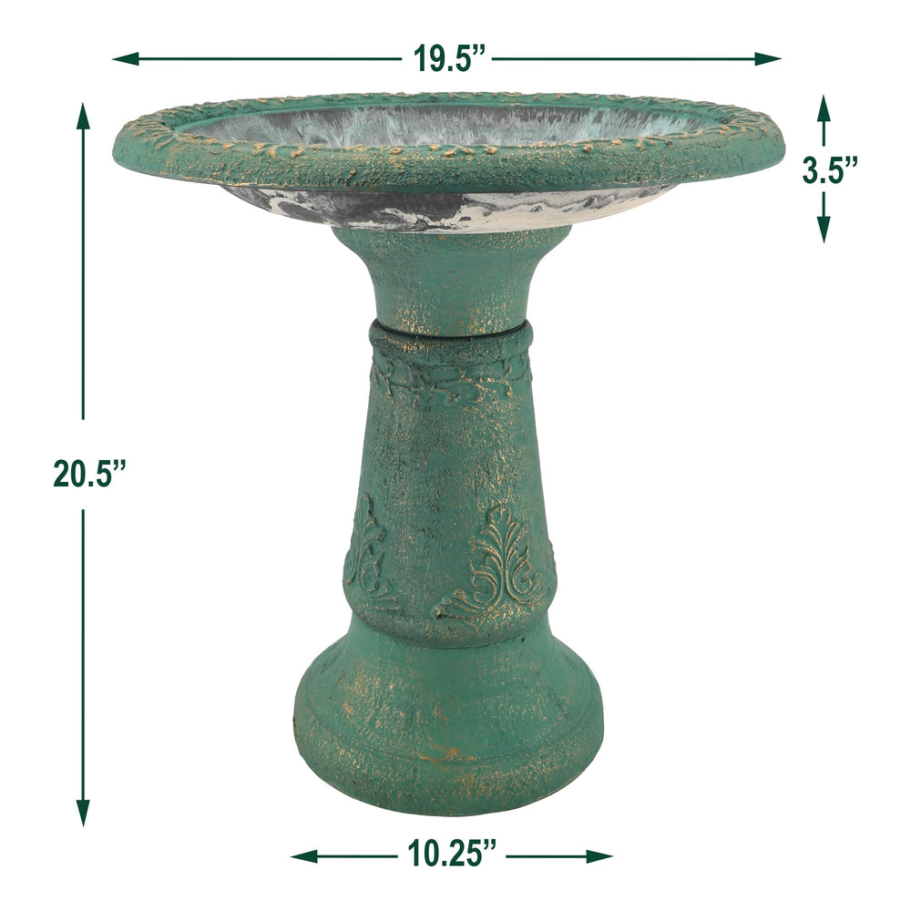 arcadia lifestyle patio setting showing bird bath in garden enhancing outdoor ambiance