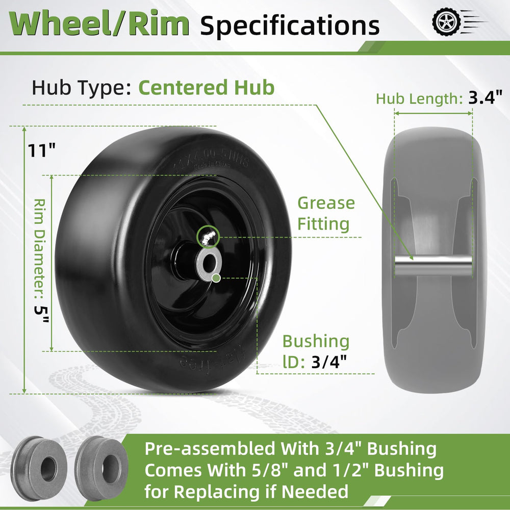 Aremae tire tread texture close-up showing flat-free grip for lawn equipment
