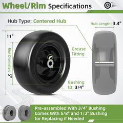 Aremae tire tread texture close-up showing flat-free grip for lawn equipment