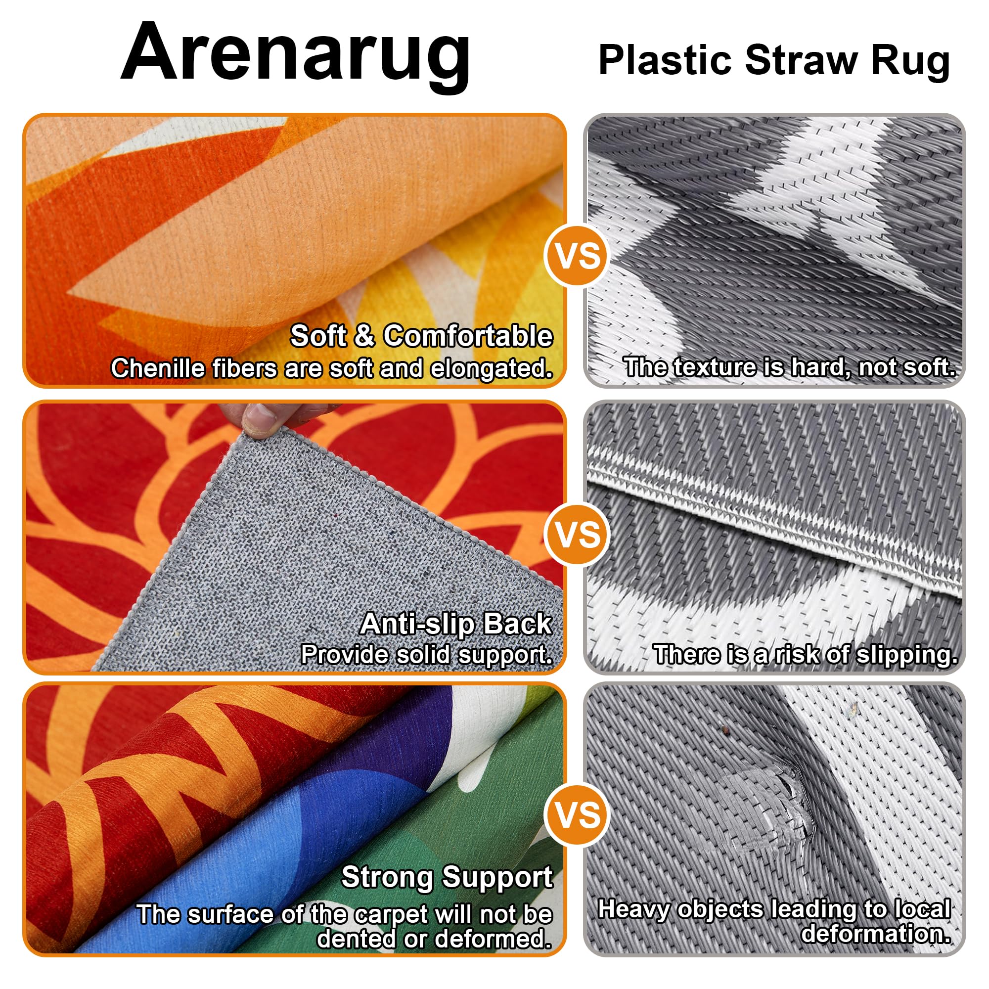 Arenarug beneath chaise lounge showing 5x8 scale and comfortable outdoor lounging