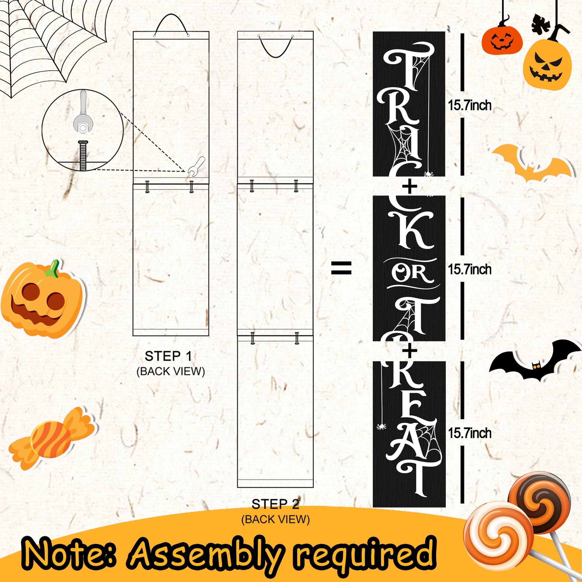 ARKUKT trick or treat lettering detail showing clear festive message