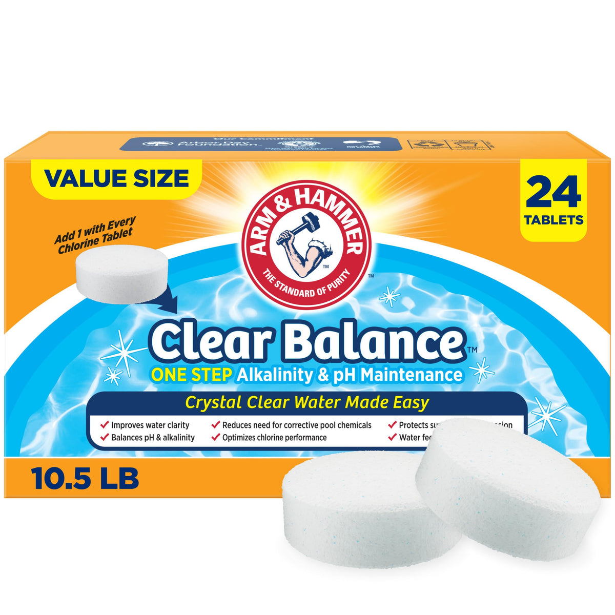 ARM & HAMMER box front showing product and easy dosing benefit
