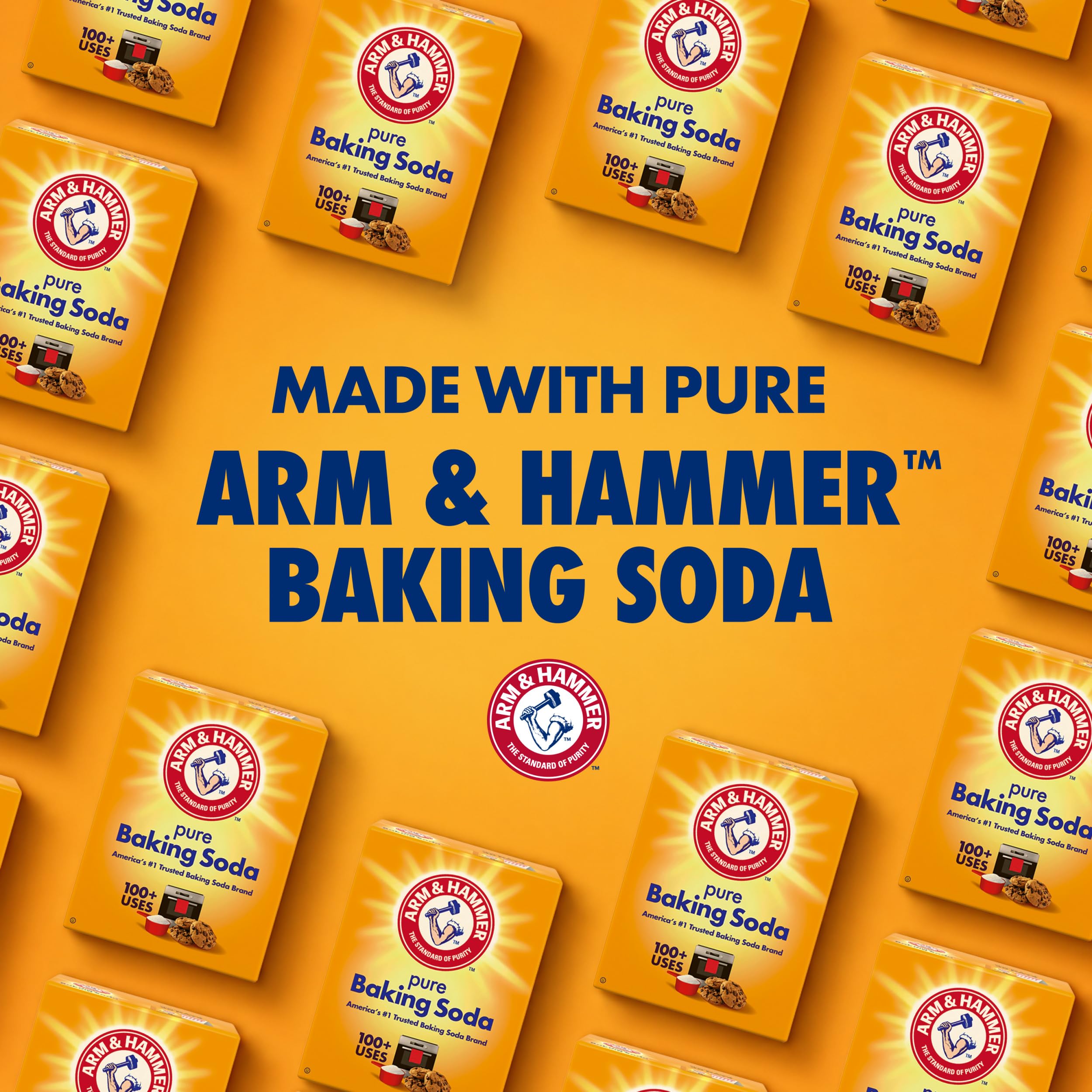 ARM & HAMMER hand adding tablet to dispenser showing mess-free convenience