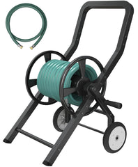 Artigarden front view of hose cart showing tidy storage and capacity