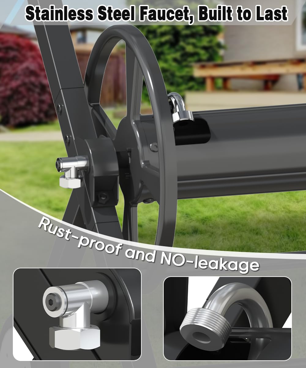 Artigarden leader hose connected to faucet for quick setup benefit