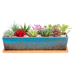 ARTKETTY front view of long rectangle planter showing sleek finish and modern shape
