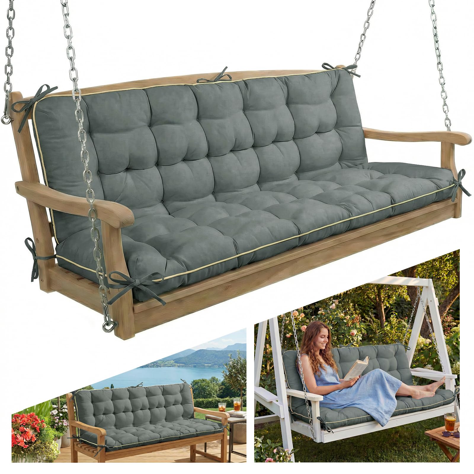 AS AWESLING front packaging showing complete swing cushion set and benefits