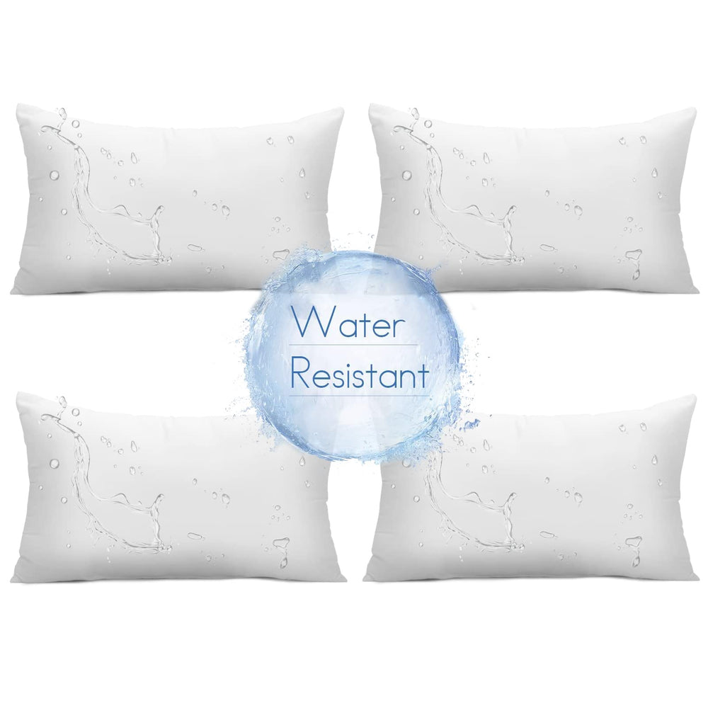Ashler Home Deco front view of four lumbar pillows showing neat shape and styling benefit