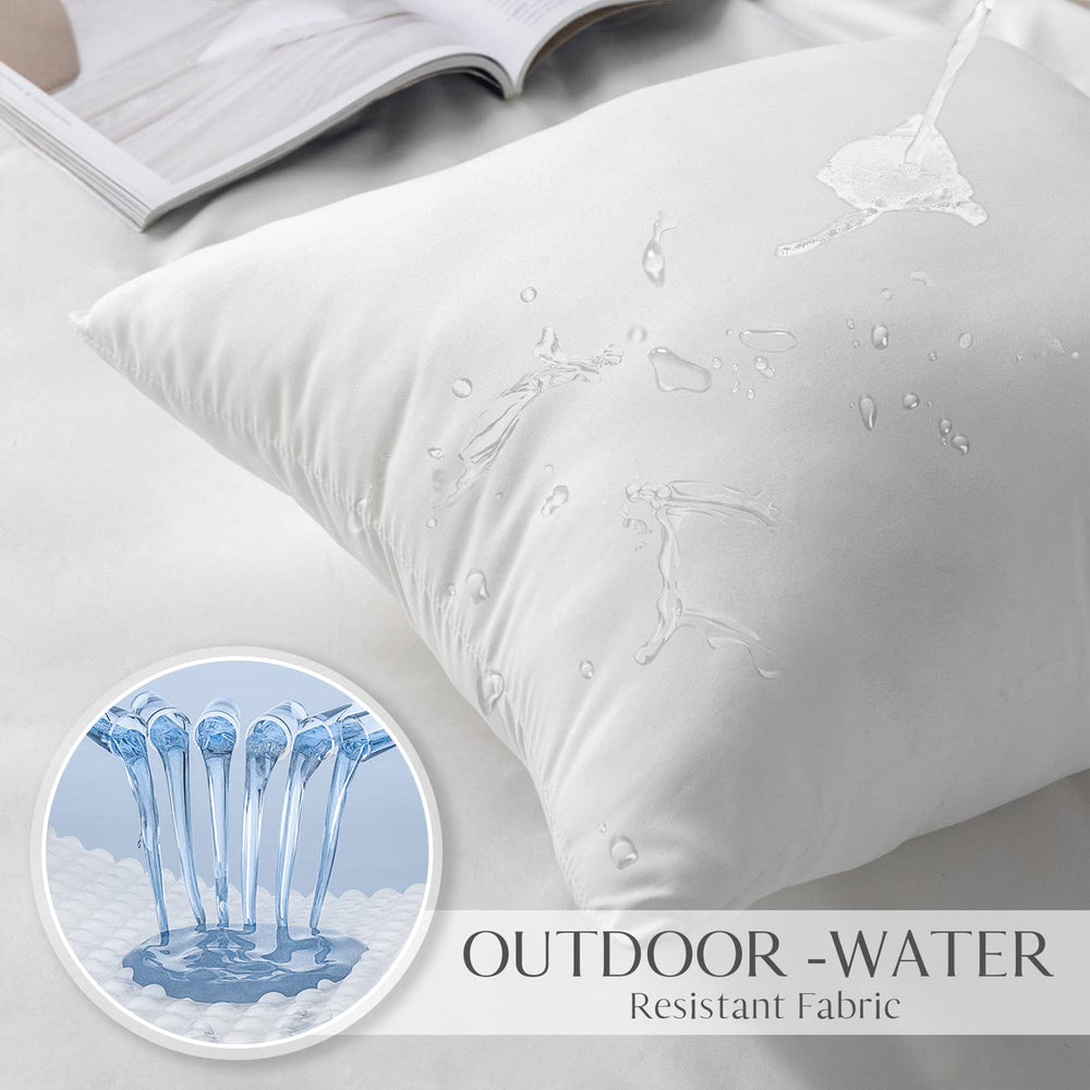 Ashler Home Deco lumbar pillows in use on a patio sofa offering comfortable back support