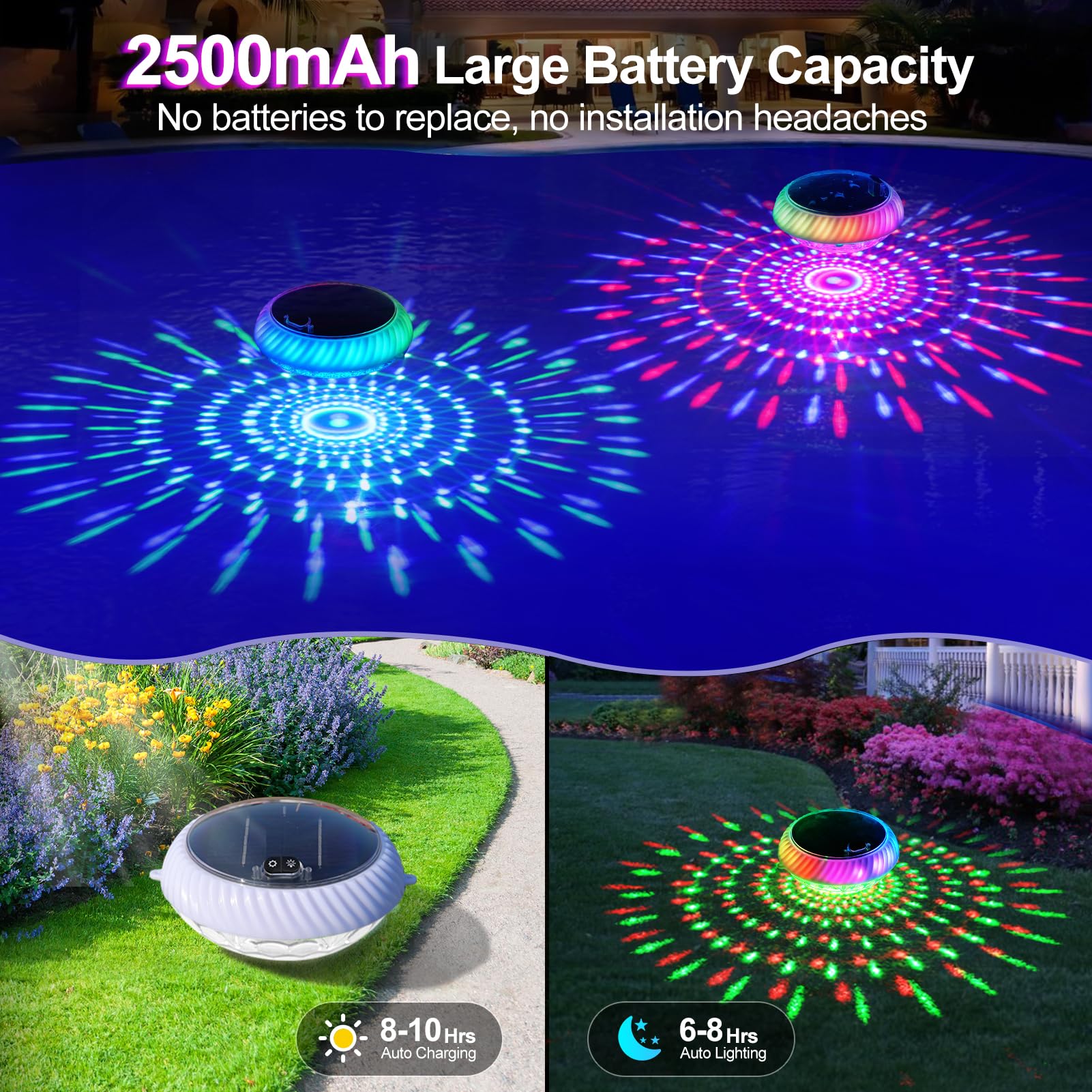 Askyli night pool scene floating lights creating vibrant party atmosphere
