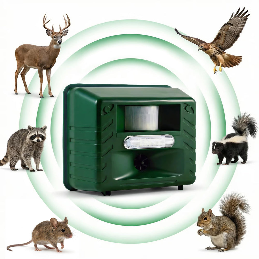 ASPECTEK night mode strobe in action showing visual deterrent for nocturnal pests