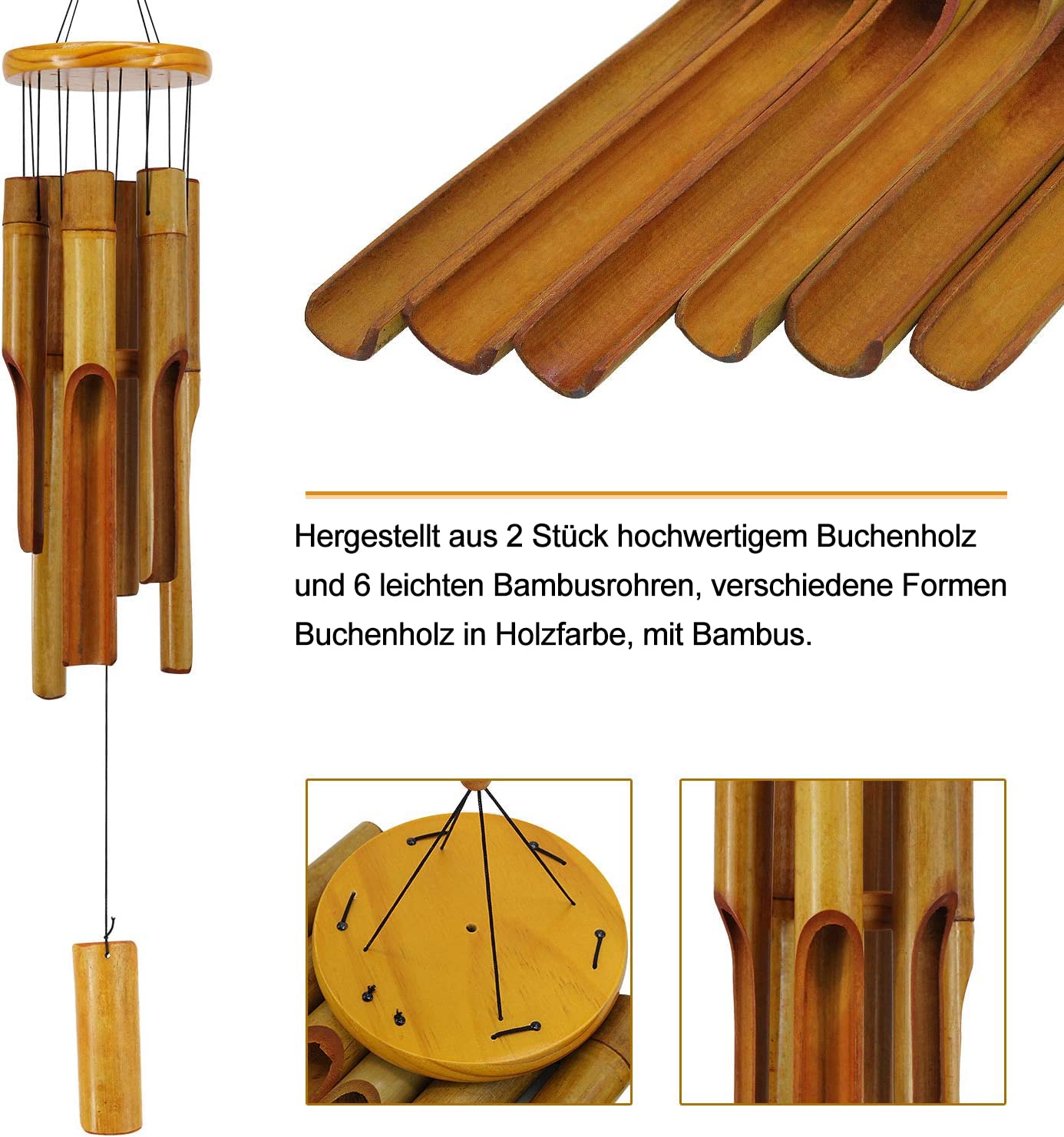 ASTARIN wind chimes hanging on a porch providing gentle ambiance and relaxation