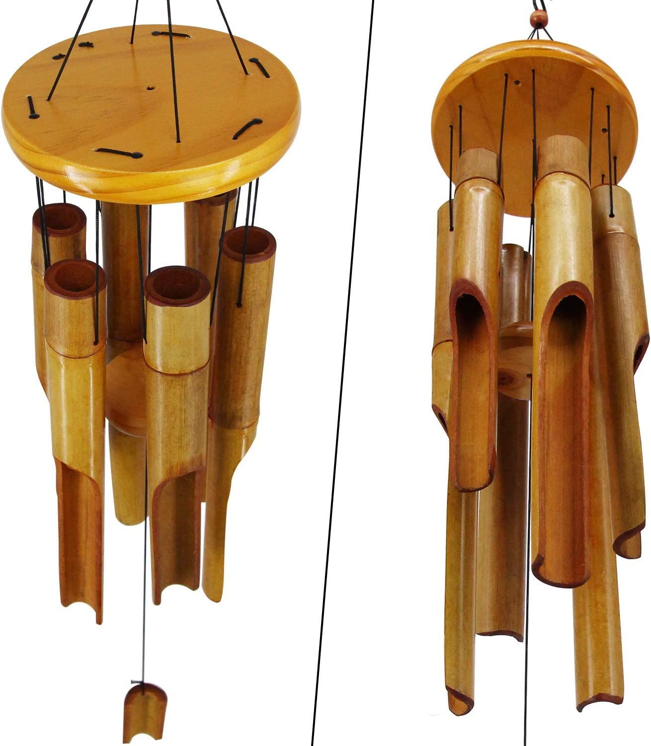 ASTARIN chimes next to a chair for size comparison and easy placement benefit