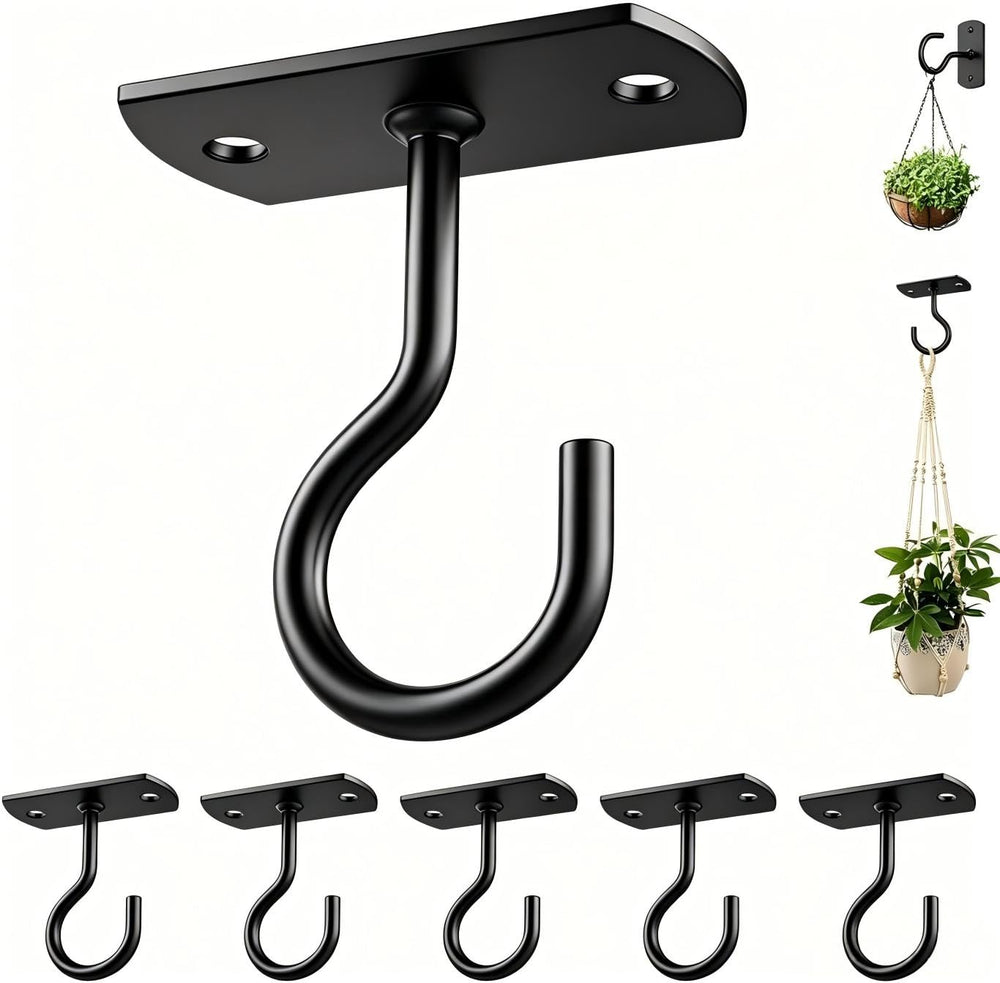 ASZUNE front view hook showing sleek black finish and durable shape for reliable hanging