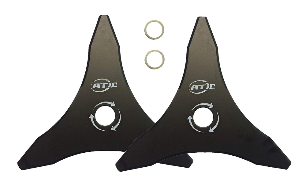 ATIE front view of 10-inch blade pack showing three teeth and washers for quick replacement