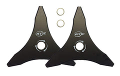ATIE front view of 10-inch blade pack showing three teeth and washers for quick replacement