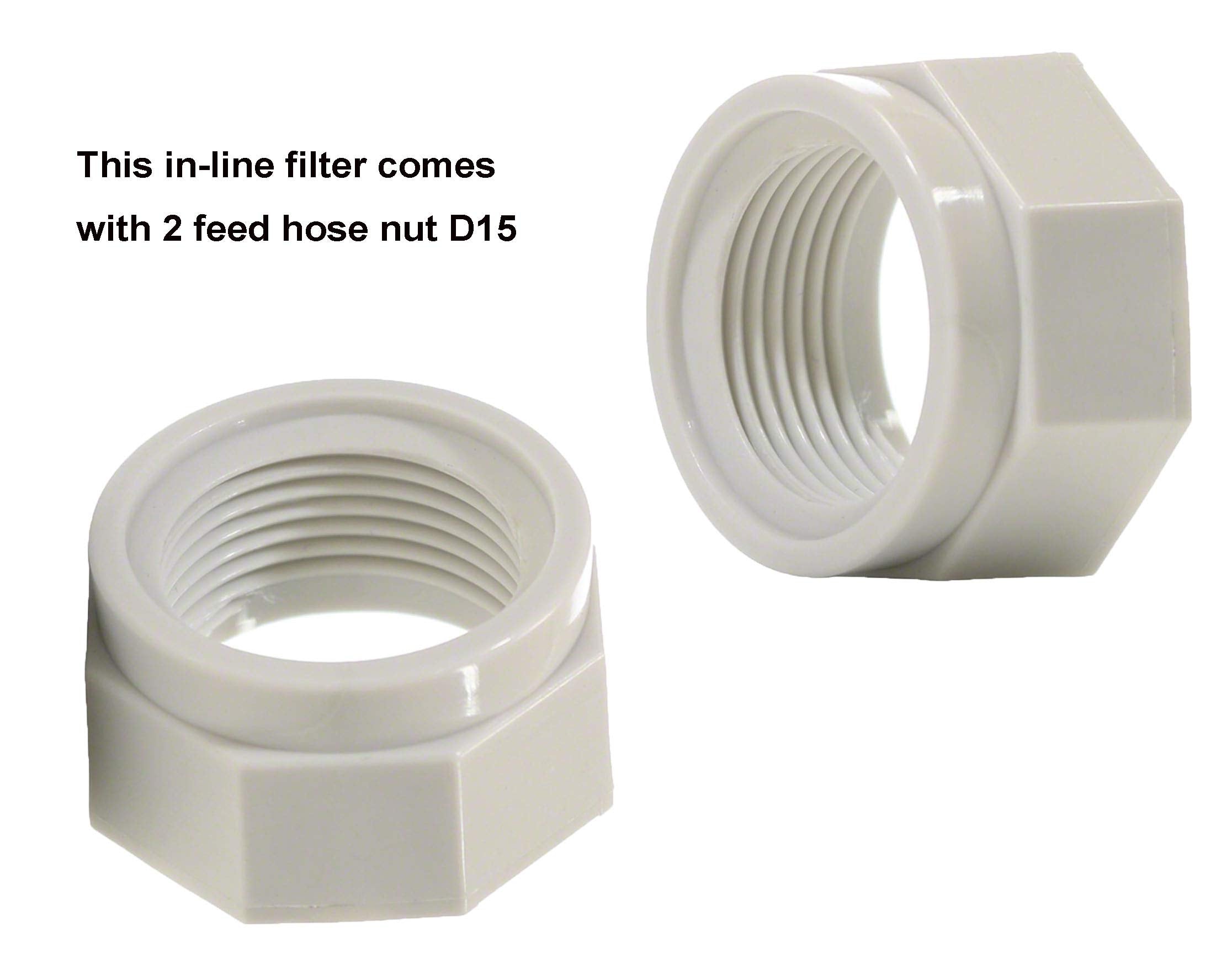 ATIE inline filter installed on pool hose demonstrating easy swivel connection