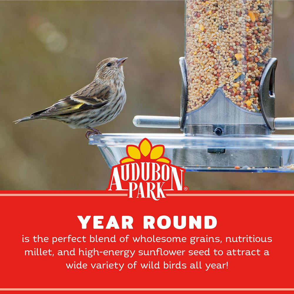 Audubon Park bag filled in hopper feeder showing easy compatibility