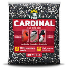 Audubon Park front packaging showing 8 lb bag and attracting birds