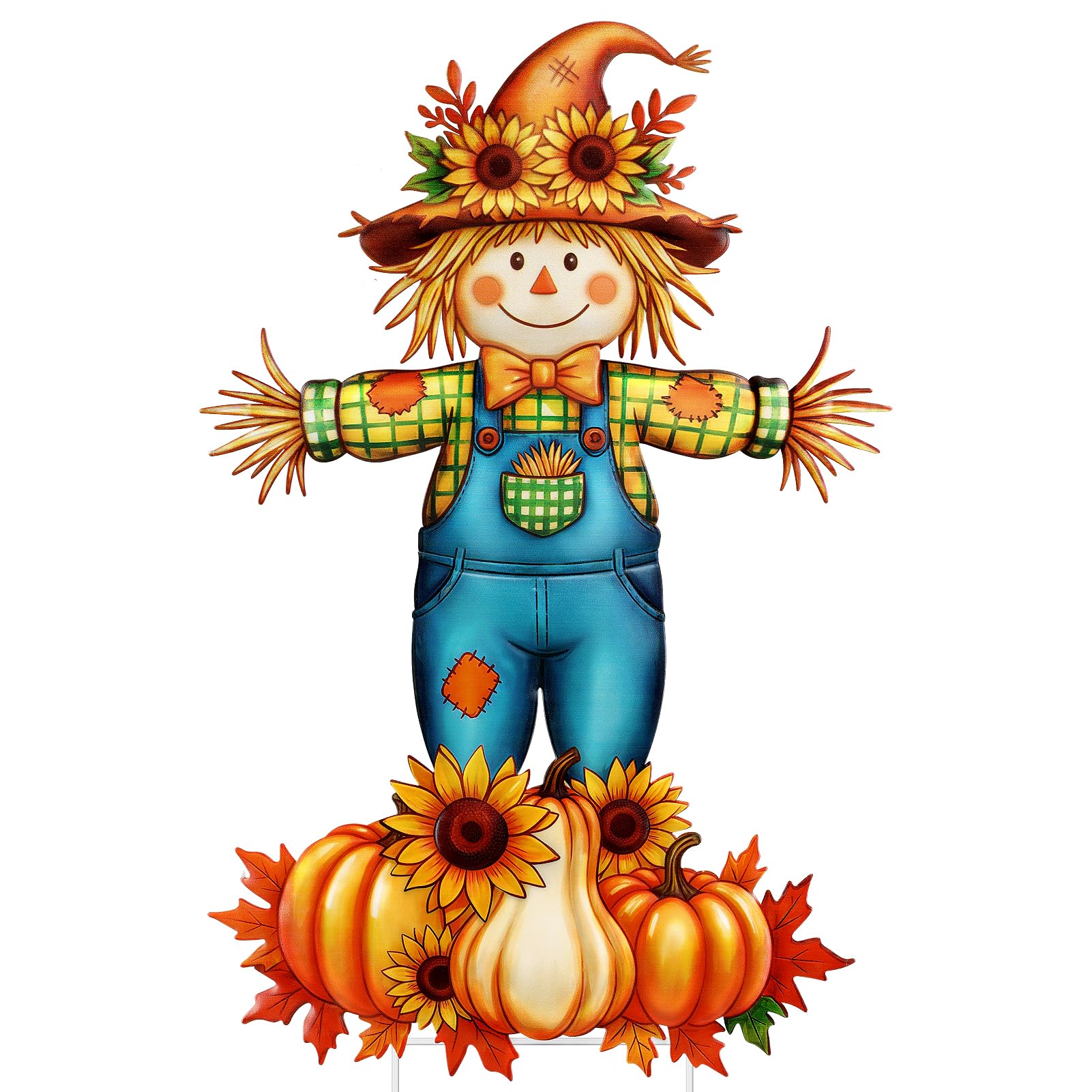 Aulock front view scarecrow sign showing colorful autumn design and curb appeal