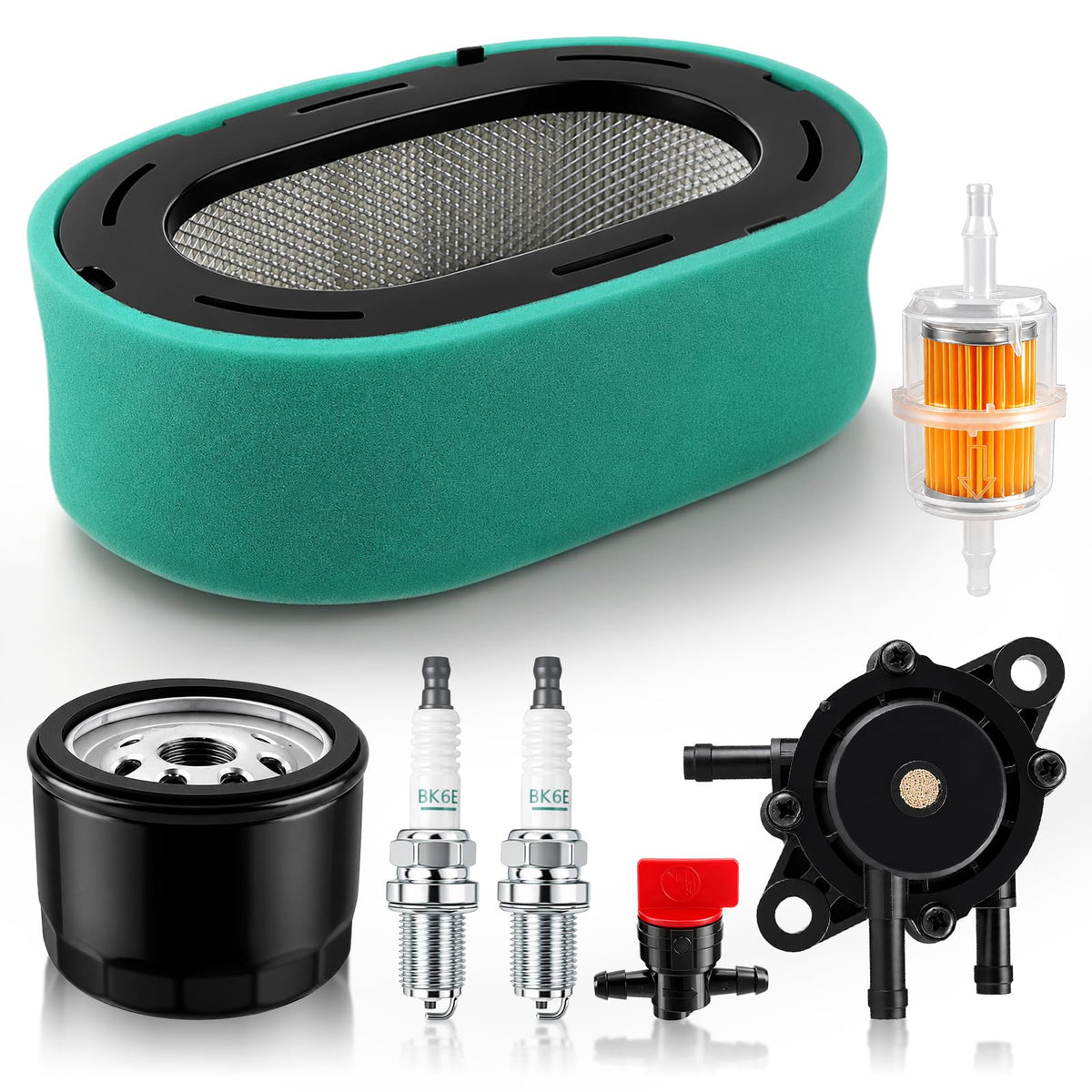 AUTOKAY kit box contents arranged showing all included parts and easy identification