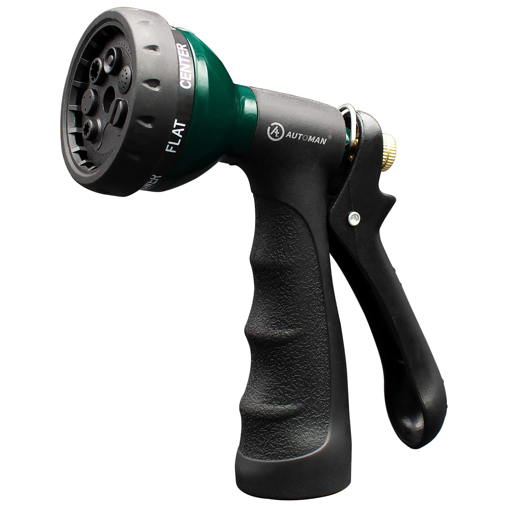 AUTOMAN metal nozzle front view showing robust build and easy grip