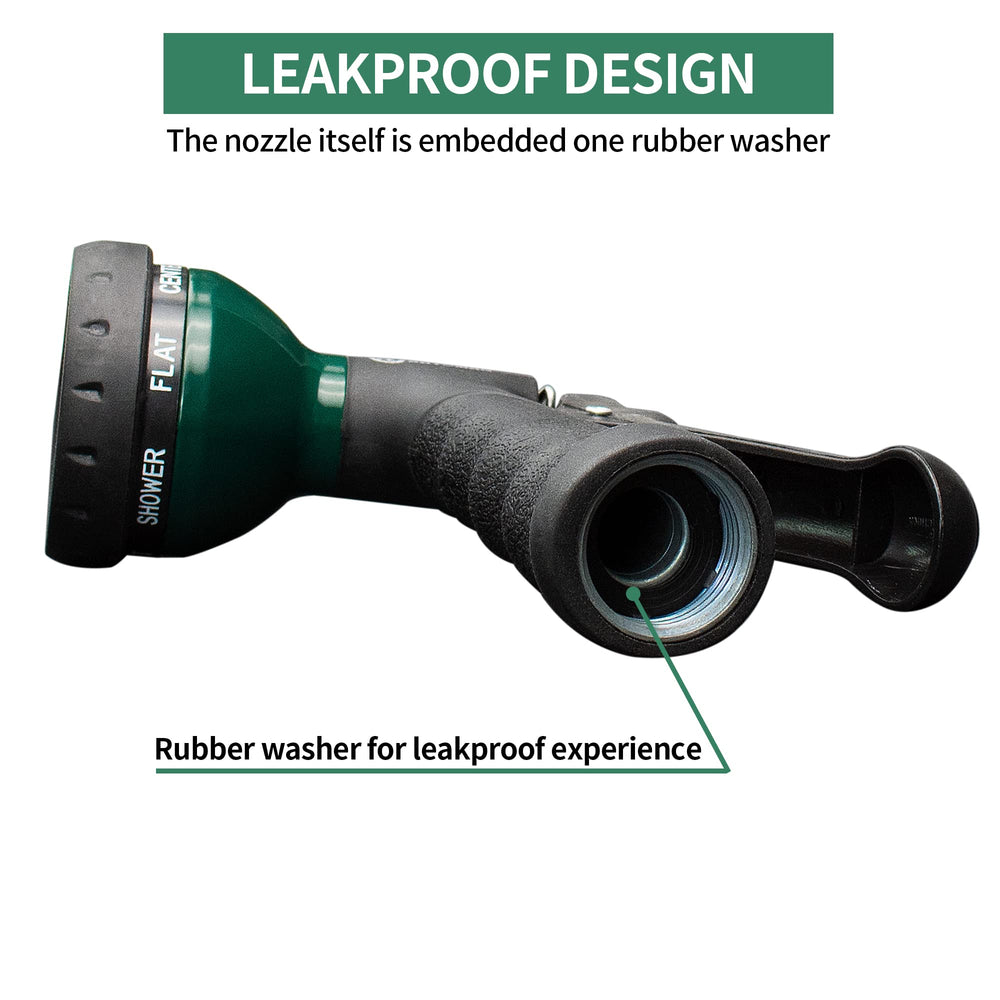 AUTOMAN nozzle attached to standard garden hose for secure fit benefit