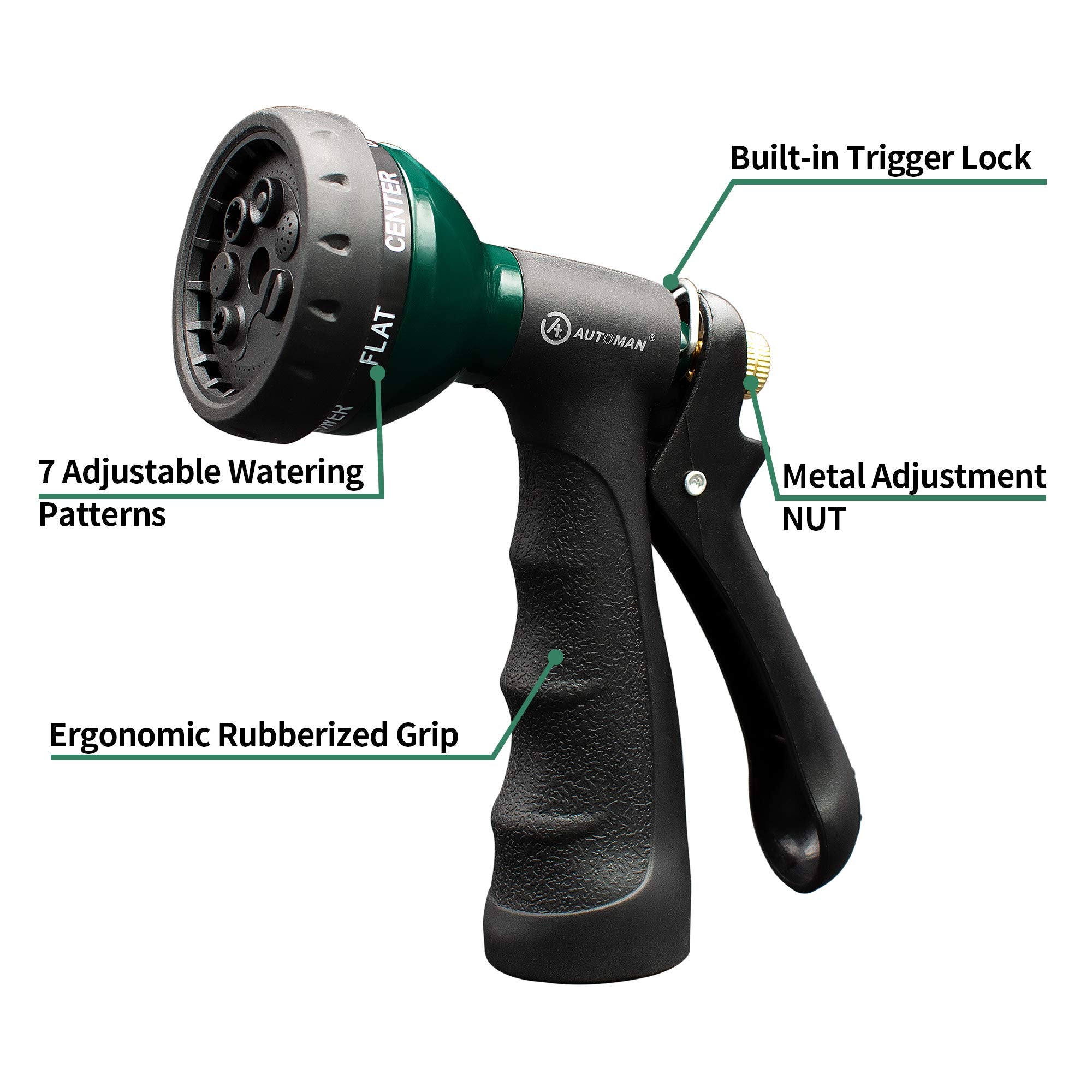 AUTOMAN close-up of rubberized handle for a comfortable non-slip hold